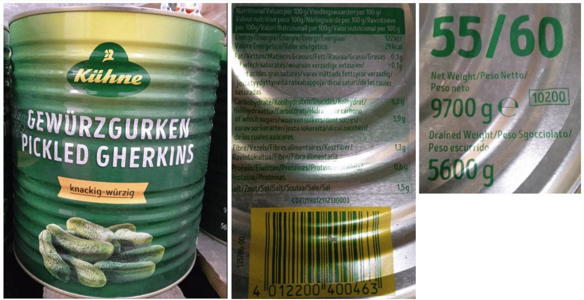 PEPINILLOS ALEMANES 10KG (P.E. 5,60KG) KUHNE